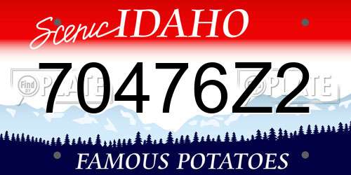 70476Z2 Idaho License Plate