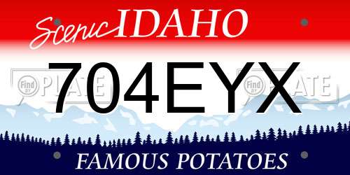 704EYX Idaho License Plate