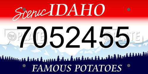 7052455 Idaho License Plate