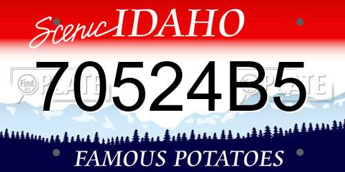 70524B5 Idaho License Plate