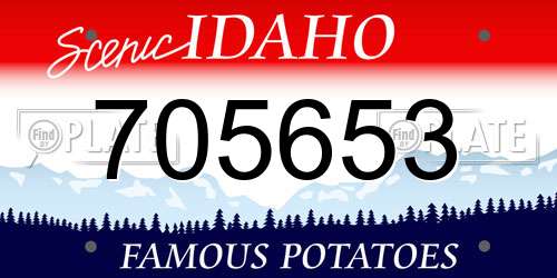 705653 Idaho License Plate