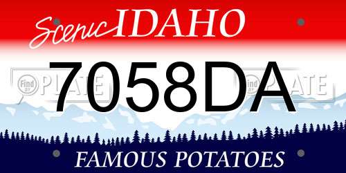 7058DA Idaho License Plate
