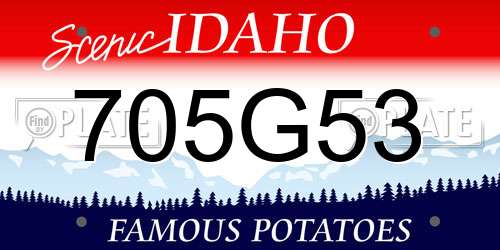 705G53 Idaho License Plate