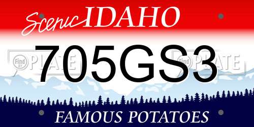 705GS3 Idaho License Plate
