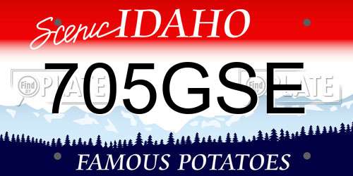 705GSE Idaho License Plate