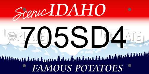 705SD4 Idaho License Plate