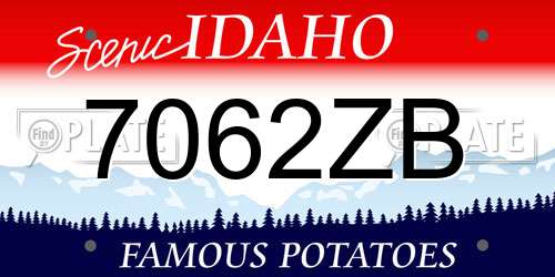 7062ZB Idaho License Plate