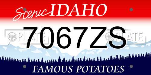 7067ZS Idaho License Plate