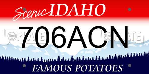 706ACN Idaho License Plate