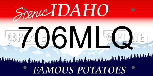 706MLQ Idaho License Plate