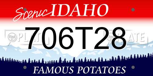 706T28 Idaho License Plate