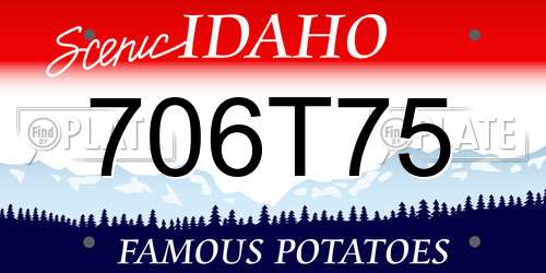 706T75 Idaho License Plate