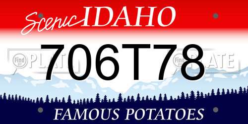 706T78 Idaho License Plate