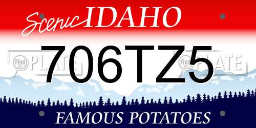 706TZ5 Idaho License Plate
