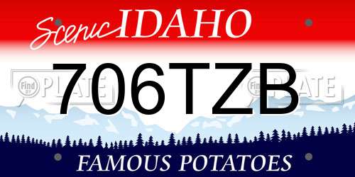 706TZB Idaho License Plate