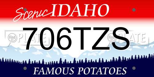 706TZS Idaho License Plate