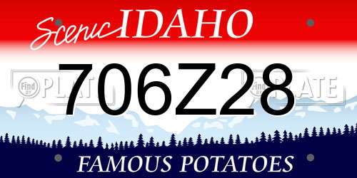 706Z28 Idaho License Plate