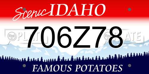 706Z78 Idaho License Plate