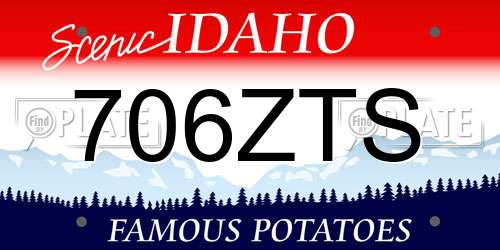 706ZTS Idaho License Plate