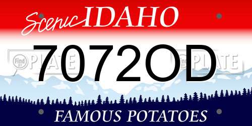 7072OD Idaho License Plate