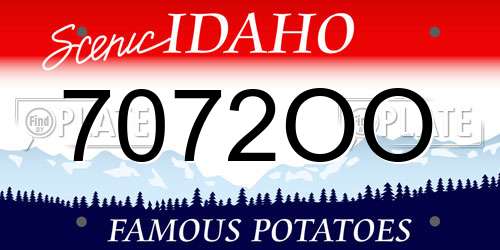 7072OO Idaho License Plate