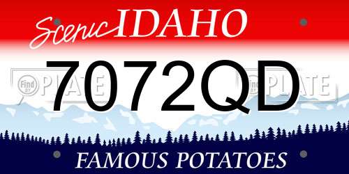 7072QD Idaho License Plate