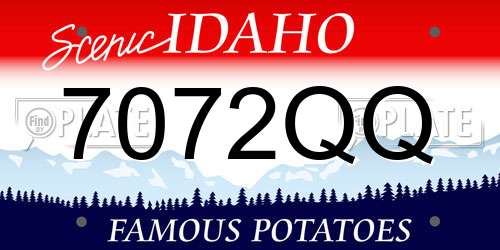 7072QQ Idaho License Plate