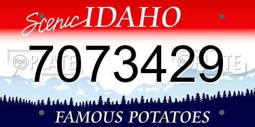7073429 Idaho License Plate