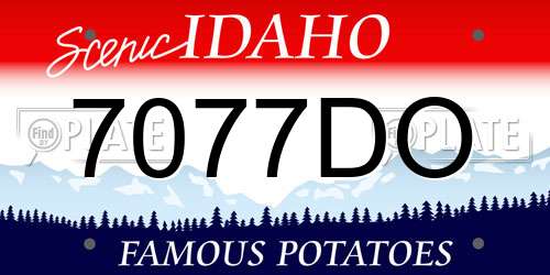 7077DO Idaho License Plate