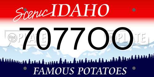 7077OO Idaho License Plate