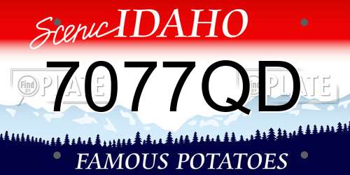 7077QD Idaho License Plate