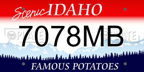 7078MB Idaho License Plate