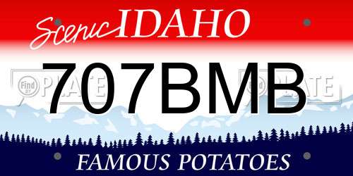 707BMB Idaho License Plate