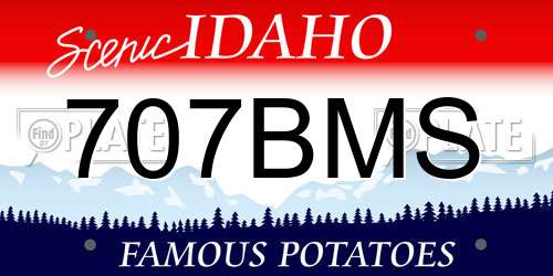707BMS Idaho License Plate