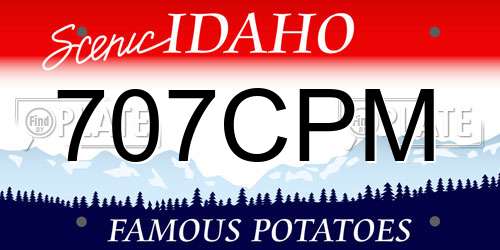 707CPM Idaho License Plate