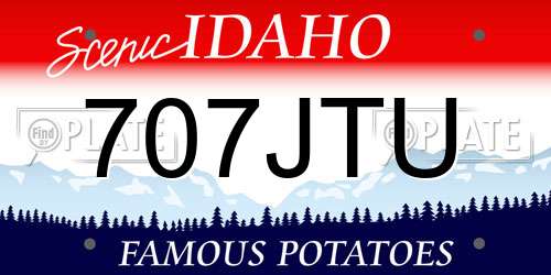 707JTU Idaho License Plate