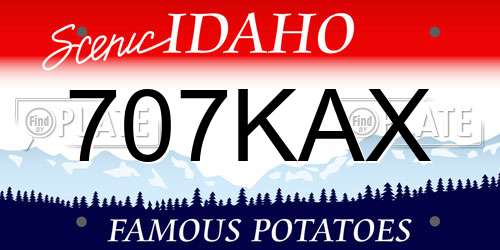 707KAX Idaho License Plate