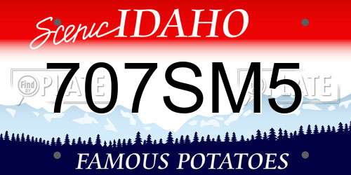707SM5 Idaho License Plate