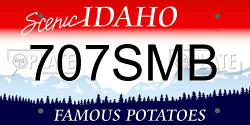 707SMB Idaho License Plate