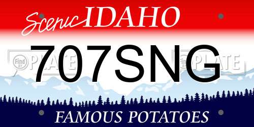 707SNG Idaho License Plate