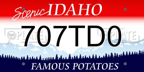 707TD0 Idaho License Plate