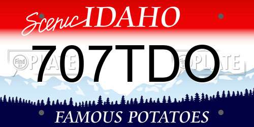 707TDO Idaho License Plate