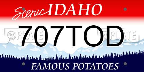 707TOD Idaho License Plate