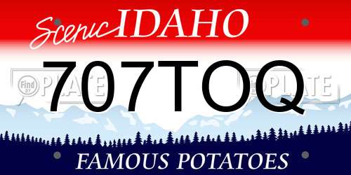 707TOQ Idaho License Plate