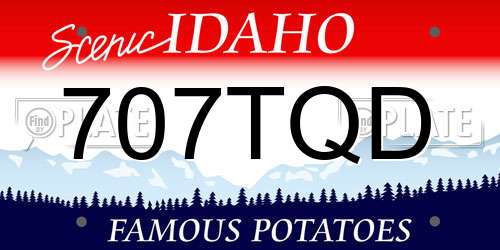 707TQD Idaho License Plate