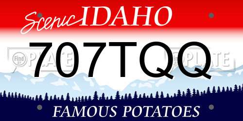 707TQQ Idaho License Plate