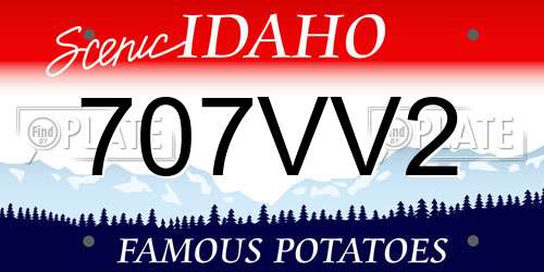 707VV2 Idaho License Plate