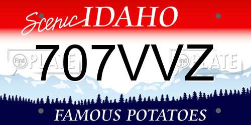 707VVZ Idaho License Plate