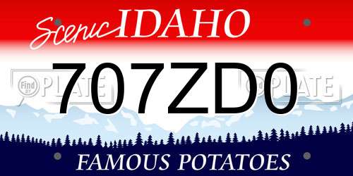 707ZD0 Idaho License Plate