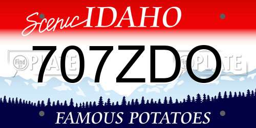 707ZDO Idaho License Plate